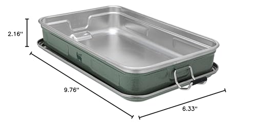 STANLEY Classic Legendary Useful Box 1.25 qt | Metal Snack and Lunch Box | Durable Stainless Steel Travel Food Storage Container | Hiking, Camping, School, or Work | BPA-Free | Hammertone Green