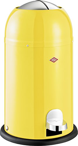 Wesco Kickmaster Junior - German Designed - Step Trash Can, Powder Coated Steel, 4 Gallon / 15 L, Red