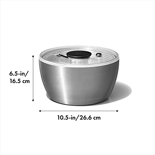 OXO 굿 그립스 스테인리스 스틸 샐러드 스피너, 6.34Qt.