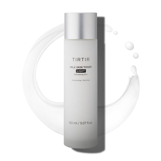 TIRTIR Milk Skin Rice Toner Light | Instant Hydration with 4% Niacinamide, Pantenol, Lightweight, Pore-Tightening, Vegan, Acne-Prone, Oily Skin, Fungal Acne Safe, Korean Skin Care, 5.07 Fl Oz