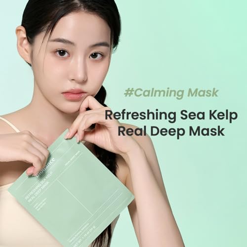 바이오댄스 리프레싱 씨켈프 리얼 딥 마스크, 오버나잇 하이드로겔 마스크, 진정, 오일 & 피지 컨트롤, 잡티 케어 1.19oz(34g) x 4개