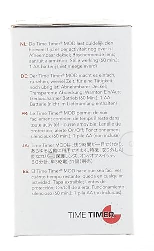 TIME TIMER MOD (Charcoal), A Visual Countdown 60 Minute Timer for Classrooms, Meetings, Kids and Adults Office and Homeschooling Tool with Silent Operation and Interchangeable Silicone Cover