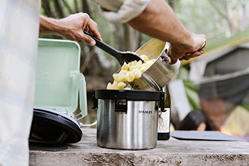 Stanley Adventure Stay Hot 3qt 캠프 크록 팟 - 진공 단열 스테인리스 스틸 식품 용기 - 12시간 동안 음식을 따뜻하게, 16시간 동안 차갑게 유지