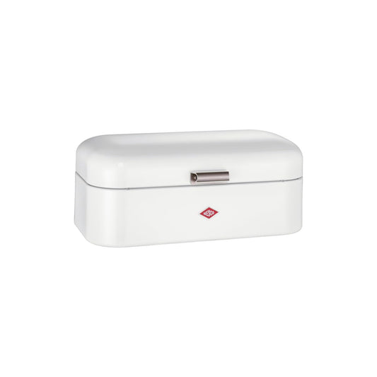 WESCO Grandy bread bin in mint colour, powder-coated sheet steel, ventilation holes and sturdy handle