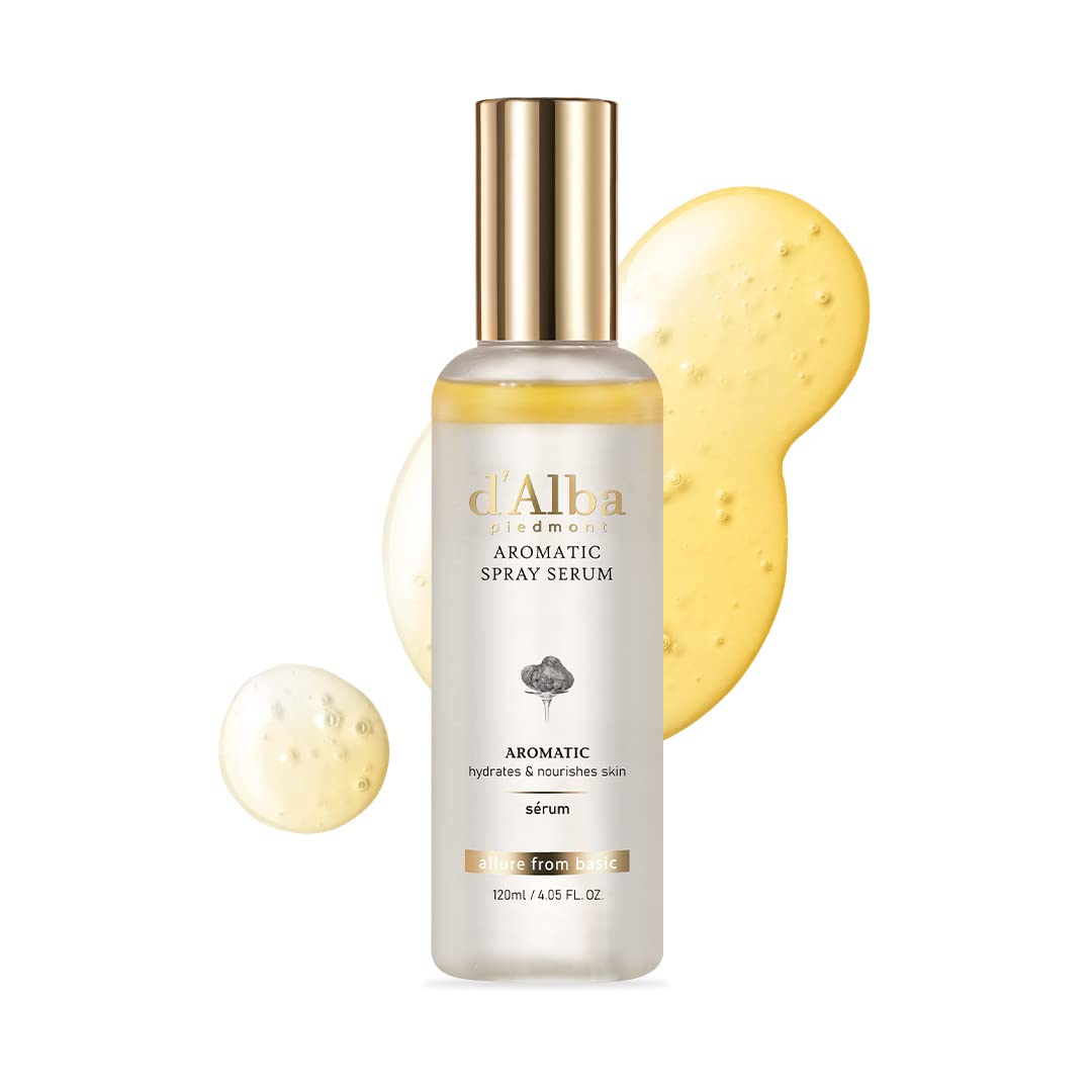 d'alba Piedmont Italian White Truffle First Aromatic Spray Serum, 향기로운 VEGAN Glowy Antioxidant Face Mist, 깊은 수분 공급 피부 탄력, 한국 스킨 케어(4.05 fl.oz)