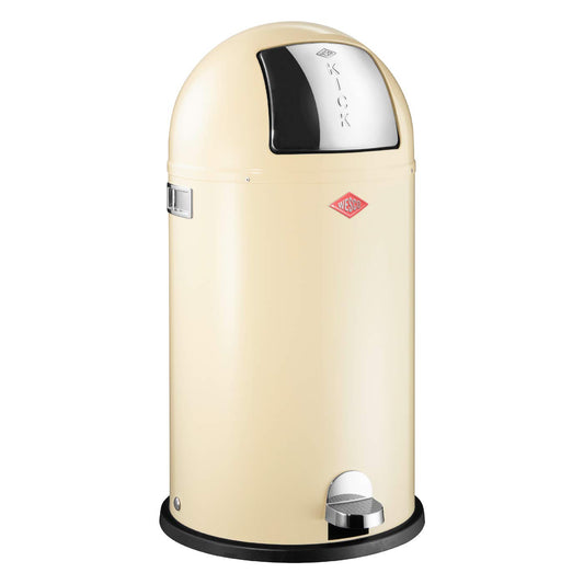 Wesco Kickboy - German Made - Step Trash Can, Powder Coated Steel, 10.6 Gallon / 40L, Almond