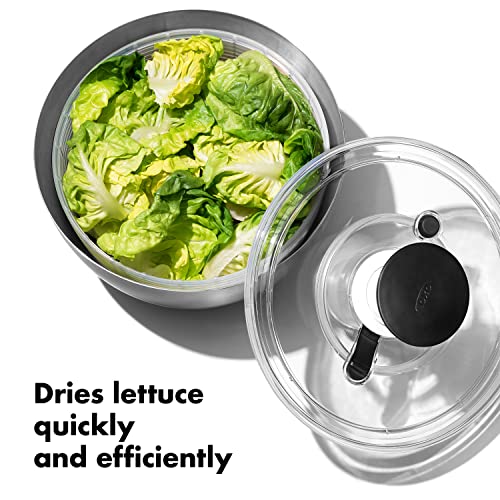 OXO 굿 그립스 스테인리스 스틸 샐러드 스피너, 6.34Qt.
