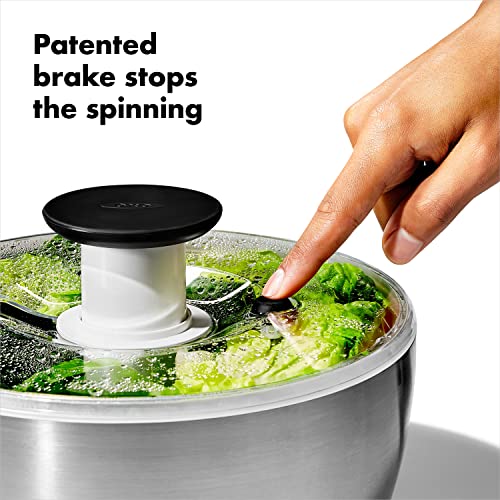 OXO 굿 그립스 스테인리스 스틸 샐러드 스피너, 6.34Qt.