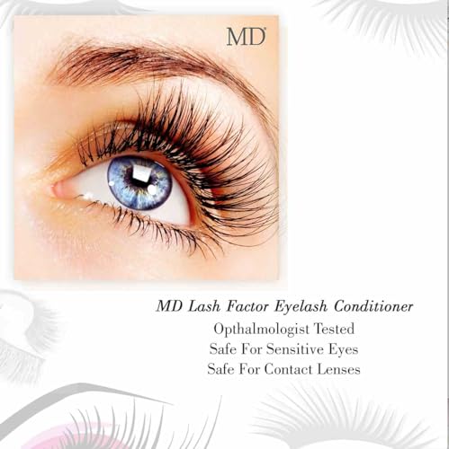 MD Lash Factor Eyelash Growth Serum | Enhances Your Natural Lashes For A Fuller, Longer & Denser Look | Eyelashs Enhancer for Women | 0.05 fl. oz e 1.5 ml - 6 Week supply