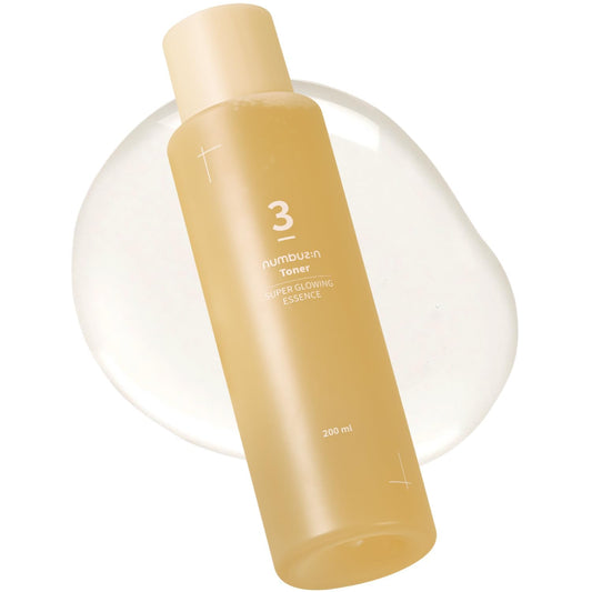 numbuzin No.3 Toner | Super Glowing Essence Toner | Skin Radiance, Pore Tightening, Skin Texture, Hydration | Fermented Ingredients, Niacinamide, Galactomyces | 6.76 fl. oz.