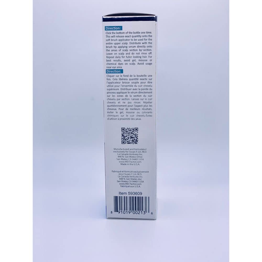 MD Factor Natural Hair Growth Serum | Follicle Energizer Serum - 모낭을 자극하여 두껍고 풍성한 머리카락을 생성하여 얇아지는 머리카락과 탈모를 예방합니다(튜브당 30일 공급)