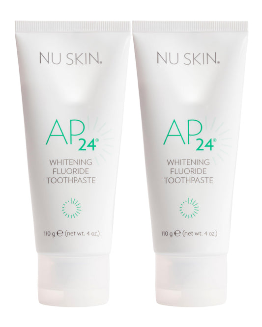 Nu Skin AP 24 Whitening Fluoride Toothpaste | 4oz | Brightens and Whitens Teeth | Helps Prevent Dental Cavities | Gentle Vanilla Mint Formula | 2 Pack