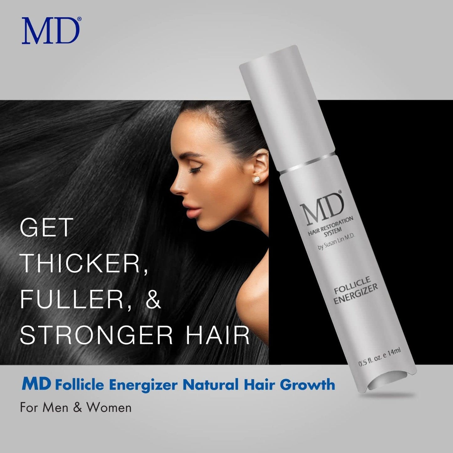 MD Factor Natural Hair Growth Serum | Follicle Energizer Serum - 모낭을 자극하여 두껍고 풍성한 머리카락을 생성하여 얇아지는 머리카락과 탈모를 예방합니다(튜브당 30일 공급)