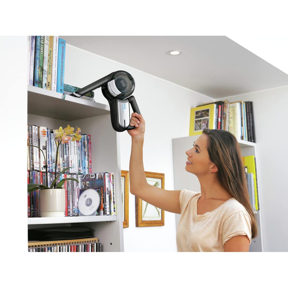 BLACK+DECKER dustbuster PIVOT VAC 코드리스 핸드헬드 진공 청소기, 틈새 도구 및 피벗 노즐이 있는 가정 및 자동차 진공 청소기(BDH2000PL)