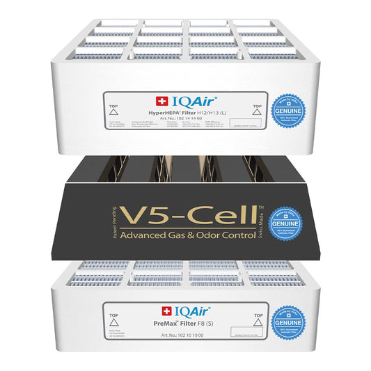 IQAir 3-in-1 Filter Bundle - Genuine Replacement Filters for HealthPro Plus System - PreMax Pre-Filter - V5 Cell Gas & Odor Filter - Patented HyperHEPA Filter - Swiss Made Filters for Air Purifiers