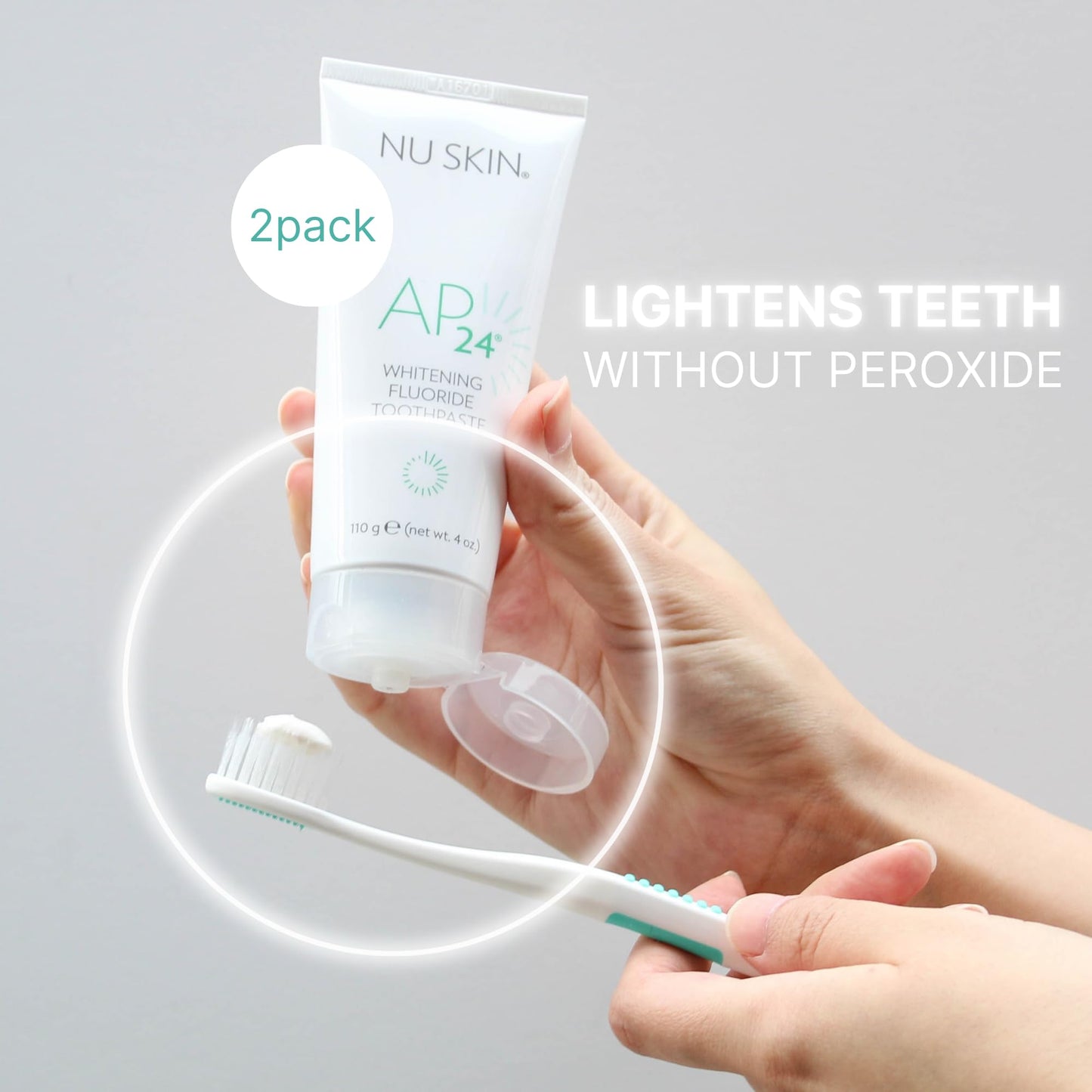 Nu Skin AP 24 Whitening Fluoride Toothpaste | 4oz | Brightens and Whitens Teeth | Helps Prevent Dental Cavities | Gentle Vanilla Mint Formula | 2 Pack