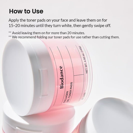 Biodance Collagen Gel Toner Pads | Pore Perfecting, Improving Elasticity, Korean Toner Pads for Sensitive Skin | 4.93 fl.oz.(140g), 60Pads
