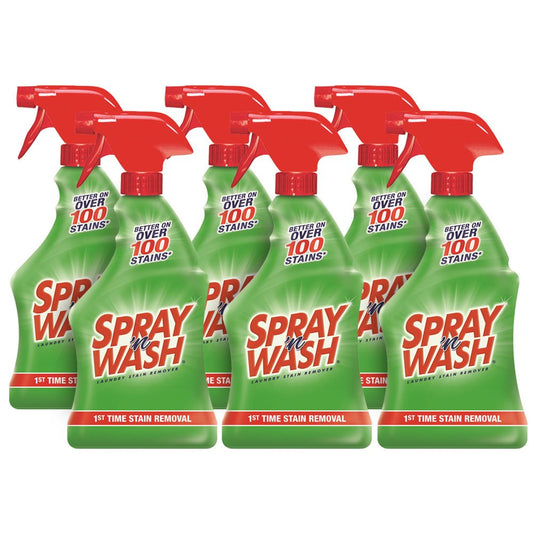 Spray N'Wash Pre-treat Laundry Stain Remover Bottles, Clear, 1.37 Pound (Pack of 12), 132 Fl Oz