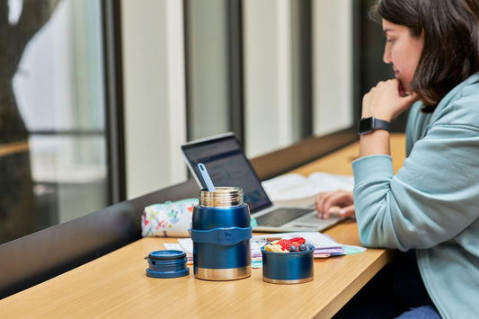 Stanley Adventure To-Go Food Jar and Spork 24 oz | Vacuum Insulated Thermos Food Container | Wide Mouth Screw On Lid | Stainless Steel | BPA-Free | Black Glow