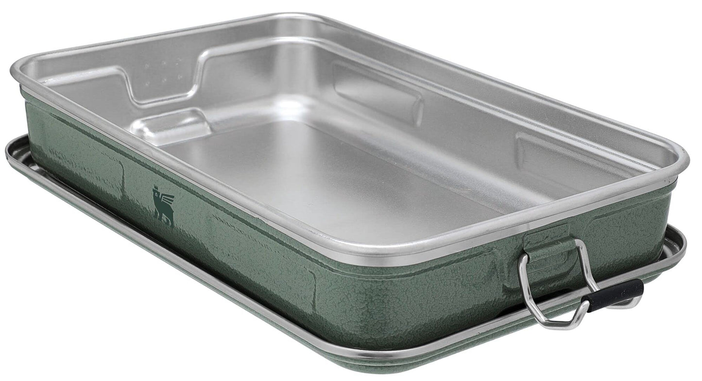 STANLEY Classic Legendary Useful Box 1.25qt | 금속 간식 및 도시락 상자 | 내구성 있는 스테인리스 스틸 여행용 식품 보관 용기 | 하이킹, 캠핑, 학교 또는 직장 | BPA 없음 | 해머톤 그린