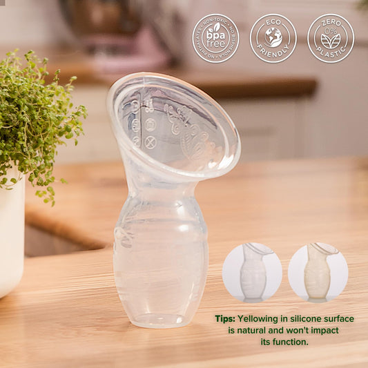haakaa Manual Breast Pump for Breastfeeding, Silicone, Clear 4oz/100ml