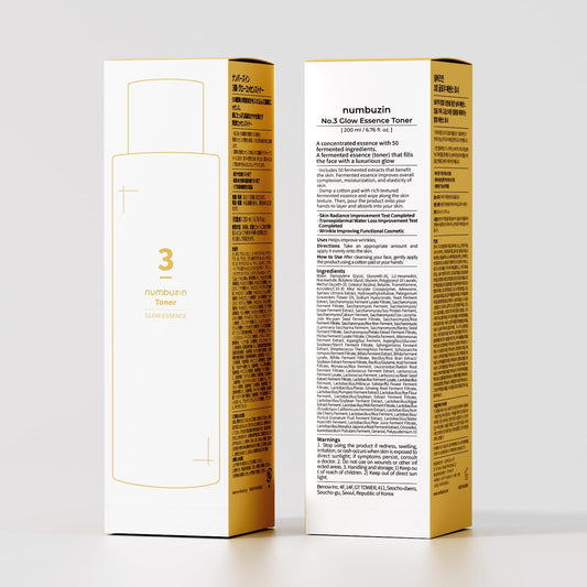 numbuzin No.3 Toner | Super Glowing Essence Toner | Skin Radiance, Pore Tightening, Skin Texture, Hydration | Fermented Ingredients, Niacinamide, Galactomyces | 6.76 fl. oz.