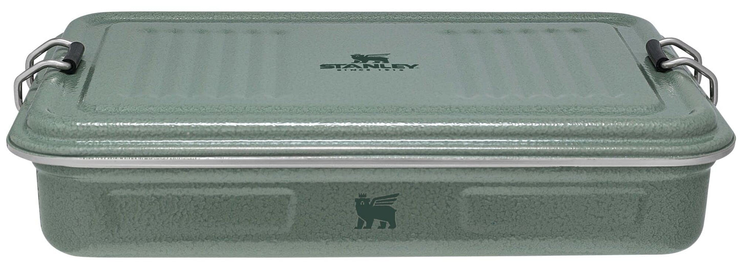 STANLEY Classic Legendary Useful Box 1.25qt | 금속 간식 및 도시락 상자 | 내구성 있는 스테인리스 스틸 여행용 식품 보관 용기 | 하이킹, 캠핑, 학교 또는 직장 | BPA 없음 | 해머톤 그린