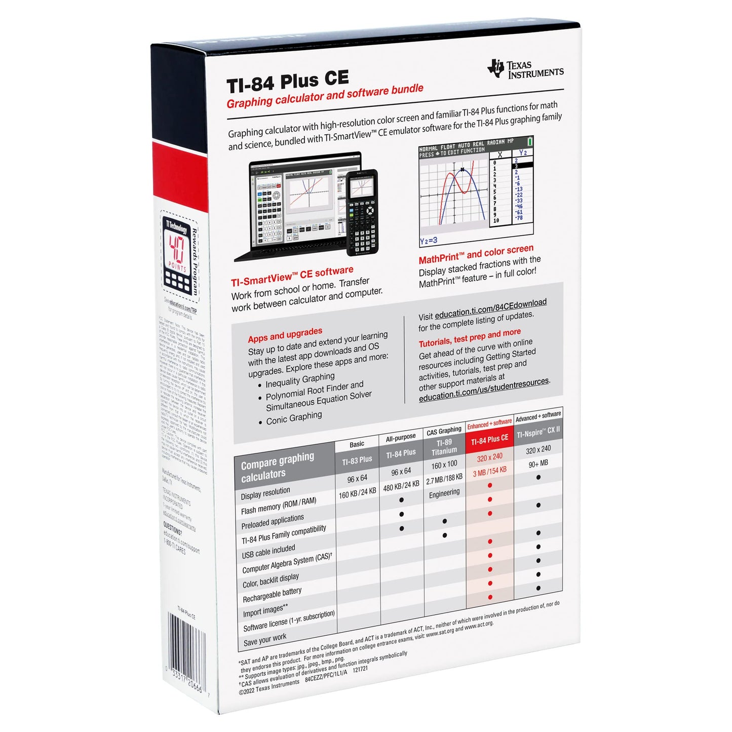 Texas Instruments TI-84 Plus CE 컬러 그래프 계산기, 블랙