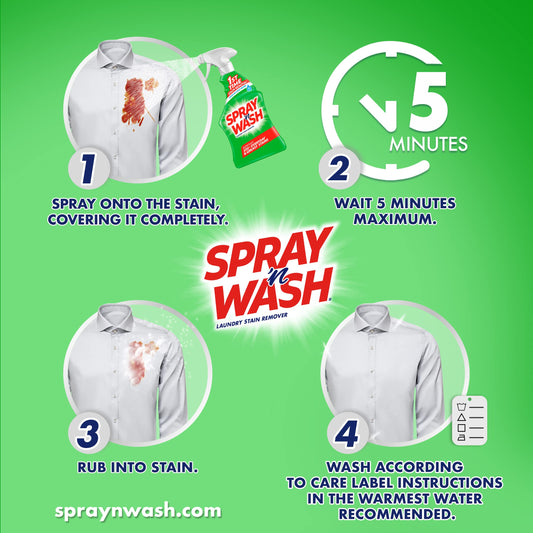 Spray 'n Wash Pre-Treat Laundry Stain Remover, 22 Fl Oz (Pack of 4)