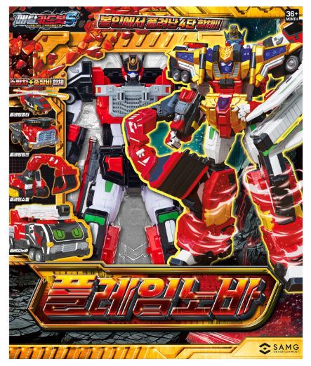 4-in-1 Rescue Combiner Transforming Robot Action Figure Fire Truck Excavator Helicopter