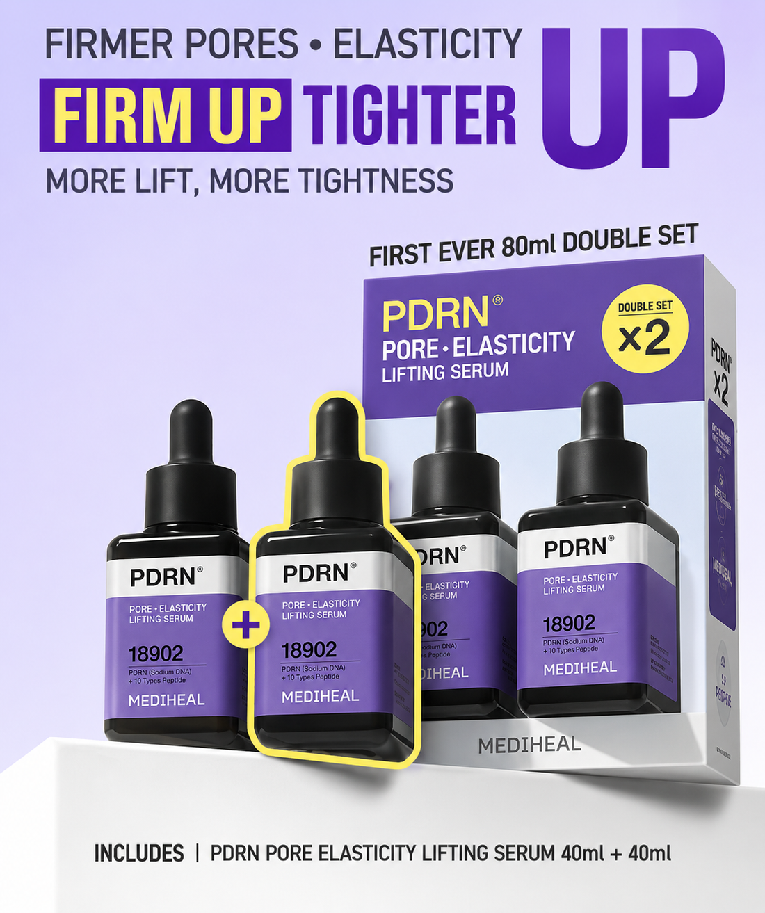 MEDIHEAL PDRN LIFTING Serum with Squalane 40ml+40ml Set