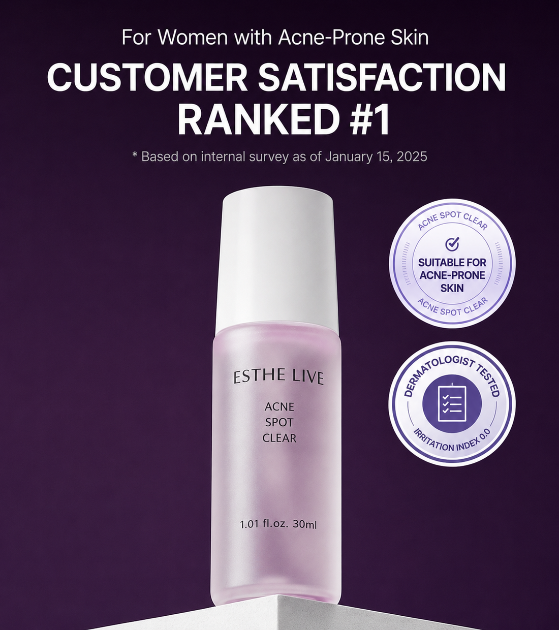 ESTHE LIVE Acne Spot Clear 30ml Acne Treatment Serum K-Beauty Spot Care