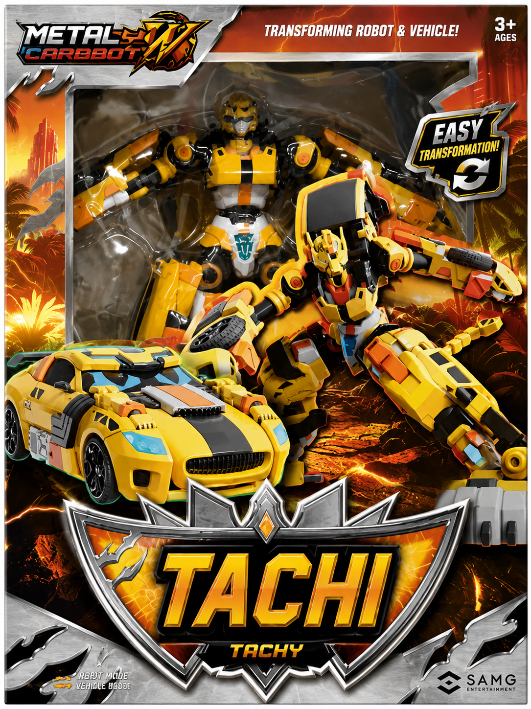 Metal Cardbot W Tachy Transforming Action Figure Adult Collectible 15+ SAMG