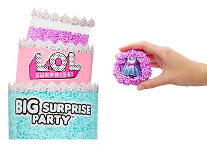 LOL Surprise Big Party With 4 Collectible Dolls, 40+ Surprises, 100 Value, 6 Unboxing Experiences, Fashions, Sand, Gel Crush, Shell Smash, Fluff, Party Confetti, Crunch Beads, Gift for Girls