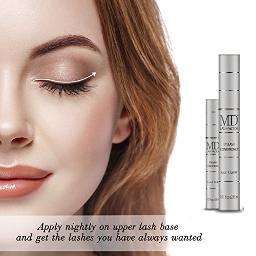 MD Lash Factor Eyelash Growth Serum | Enhances Your Natural Lashes For A Fuller, Longer & Denser Look | Eyelashs Enhancer for Women | 0.05 fl. oz e 1.5 ml - 6 Week supply