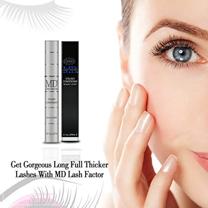 MD Lash Factor Eyelash Growth Serum | Enhances Your Natural Lashes For A Fuller, Longer & Denser Look | Eyelashs Enhancer for Women | 0.05 fl. oz e 1.5 ml - 6 Week supply