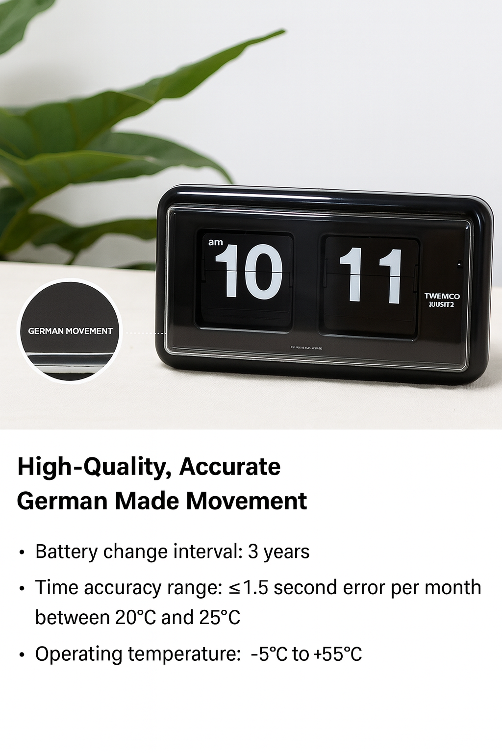 TWEMCO QT-30 : The Ultimate Retro Flip Clock for Desk & Wall Use