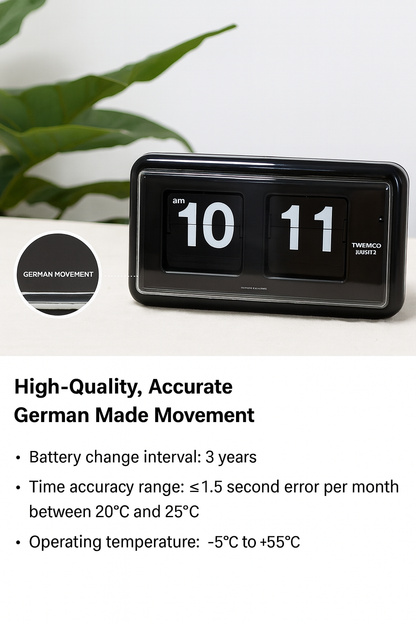 TWEMCO QT-30 : The Ultimate Retro Flip Clock for Desk & Wall Use