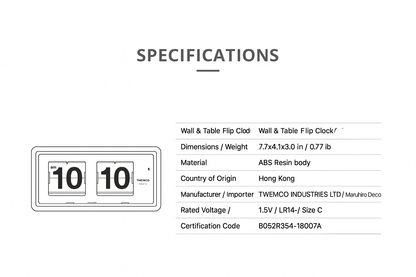 TWEMCO QT-30 : The Ultimate Retro Flip Clock for Desk & Wall Use